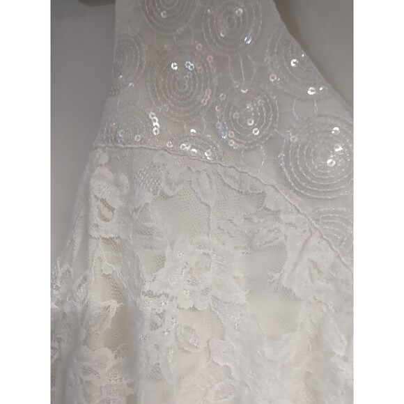 Lane Bryant Cream/White Lace Tank.  Collar Sequins. Size 26/28W - Picture 6 of 8
